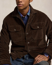 POLO RALPH LAUREN - FLEECE-LINED CORDUROY OVERSHIRT - NUTMEG BROWN
