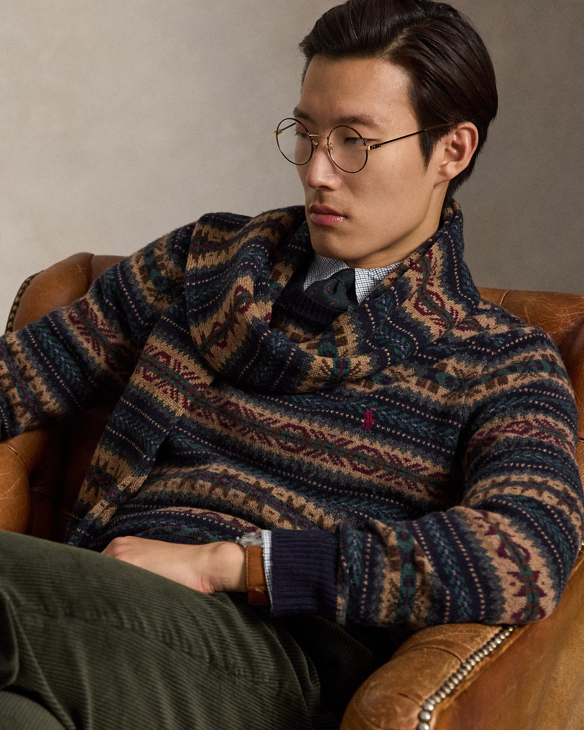POLO RALPH LAUREN - FAIR ISLE WOOL SWEATER - NAVY COMBO