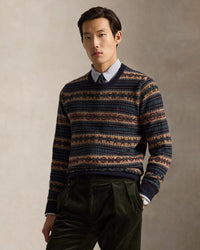 POLO RALPH LAUREN - FAIR ISLE WOOL SWEATER - NAVY COMBO