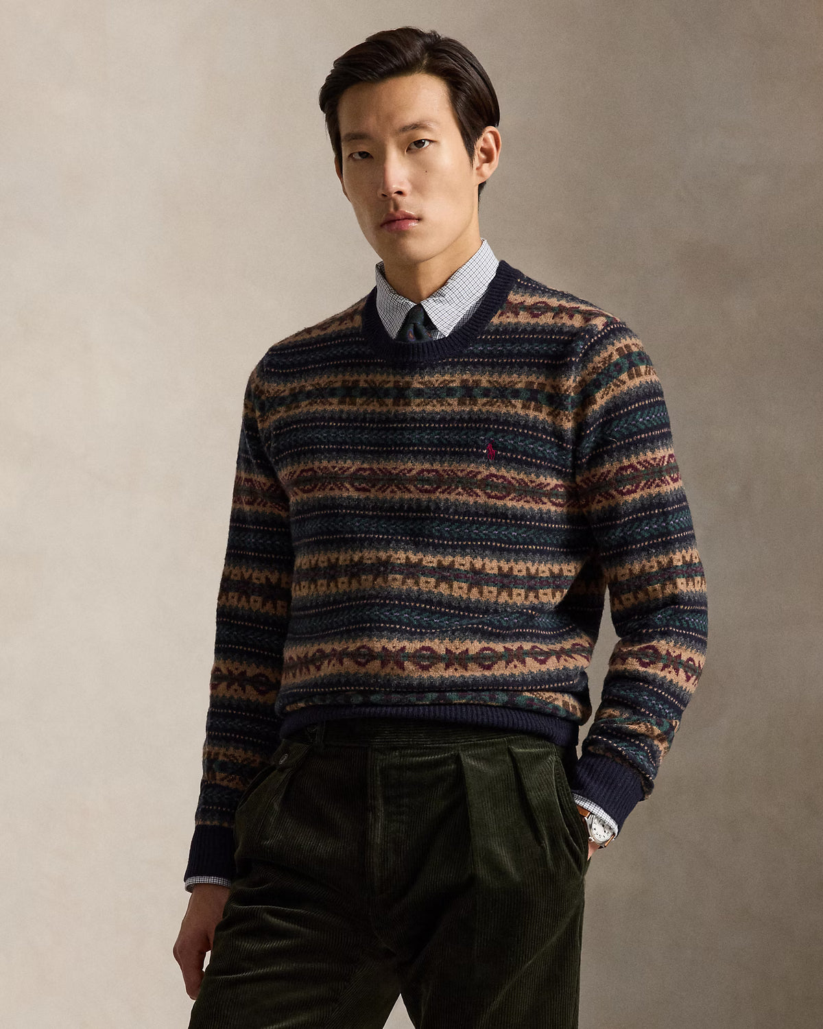 POLO RALPH LAUREN - FAIR ISLE WOOL SWEATER - NAVY COMBO
