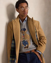 POLO RALPH LAUREN - RELAXED FIT POLO BEAR SWEATER - GREY COMBO