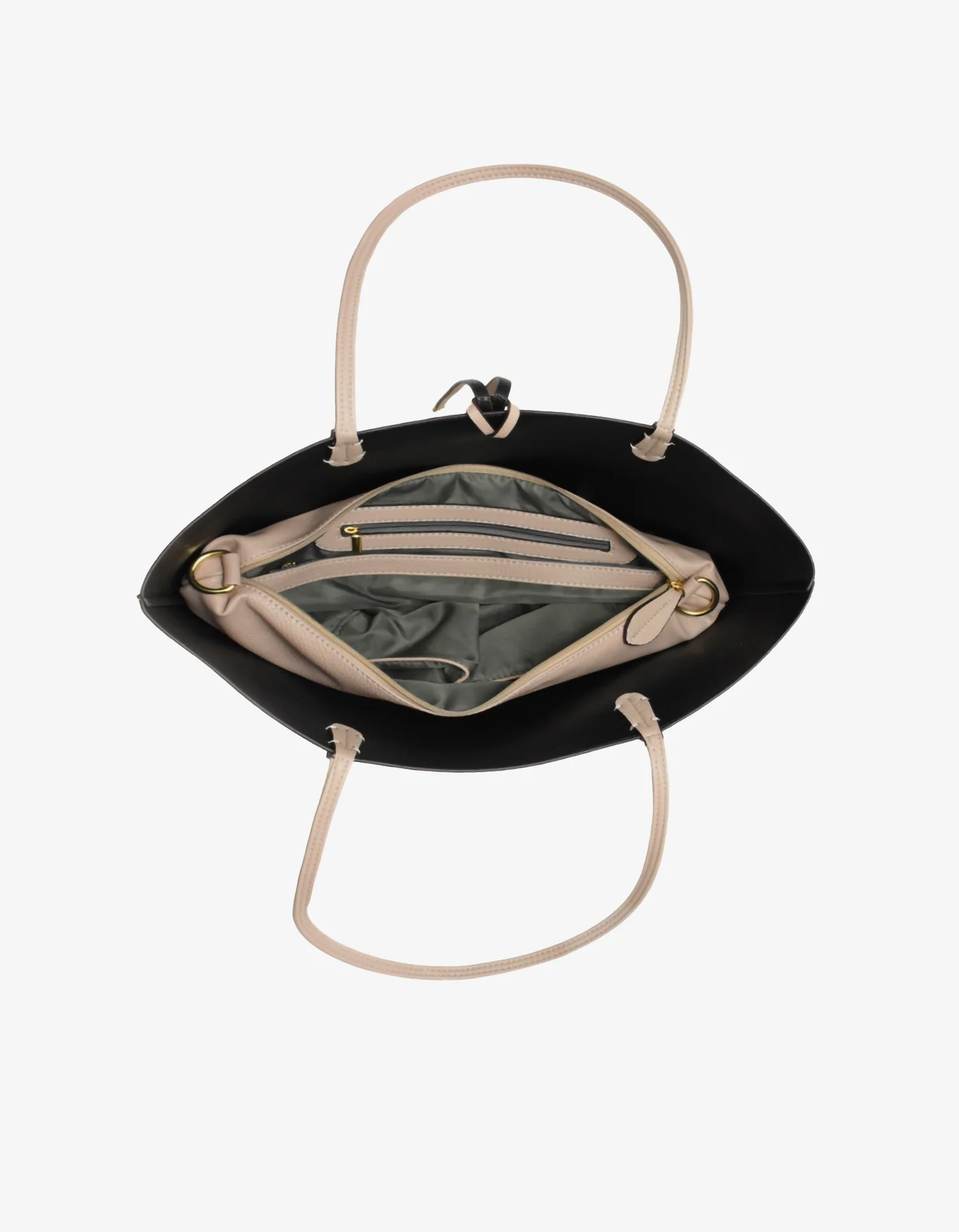 REMI/REID DEPARTURE REVERSIBLE TOTE BAG - STONE/BLACK