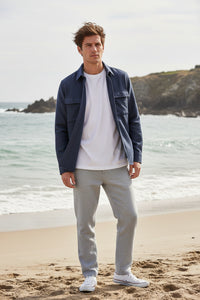 PAUL & SHARK MEN'S LORO PIANA JERSEY OVERSHIRT JACKET - DENIM