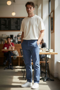 MASON'S MEN’S PANAMA PANTS - MARINE BLUE