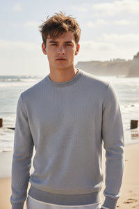 PAUL & SHARK MEN'S RIVIERA FEATHER CREW SWEATER - LIGHT BLUE