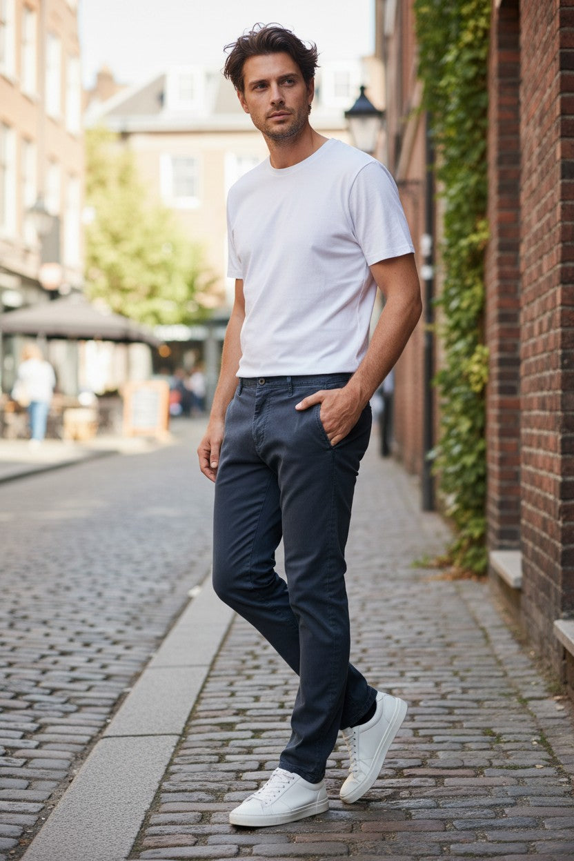 MAC MEN'S DRIVERS PANT - BLUE-GREY