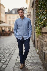 BARBOUR LINTON TAILORED SHIRT - NAVY