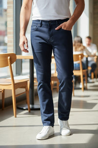 MAC MEN'S ARNE NAILHEAD 5 POCKET PANT - MIDNIGHT BLUE