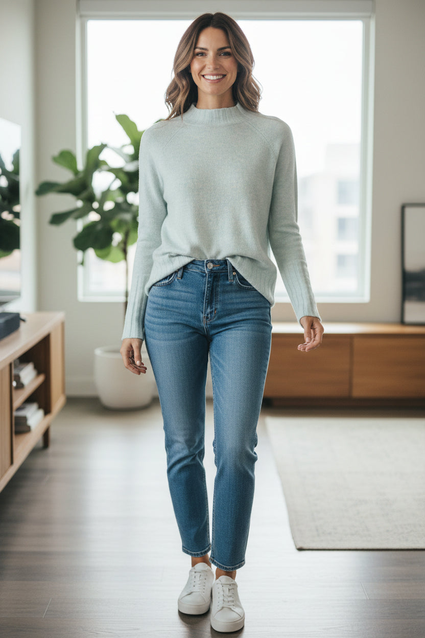 KINROSS RIB TRIM FUNNEL - SEAGLASS