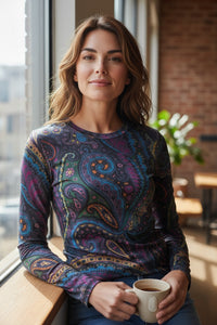 ETRO PAISLEY JERSEY TOP - BLUE