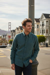 BUTTON DOWN SPORT SHIRT - BRUSHED COTTON/WOOL TEAL