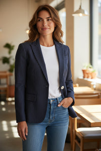 INES DE LA FRESSANGE NICOLETTA JACKET - BLUE/NAVY STRIPE