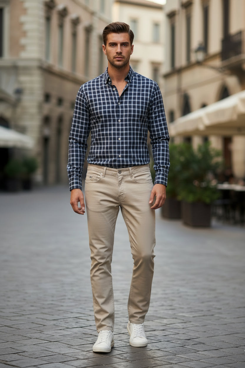 TRAMAROSSA MEN'S STRETCH JEANS - CHAMPAGNE