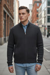 PETER MILLAR CRESCENT FULL ZIP SWEATER - CHARCOAL