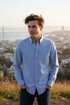 BUTTON DOWN SPORT SHIRT - BRUSHED SOLID BLUE
