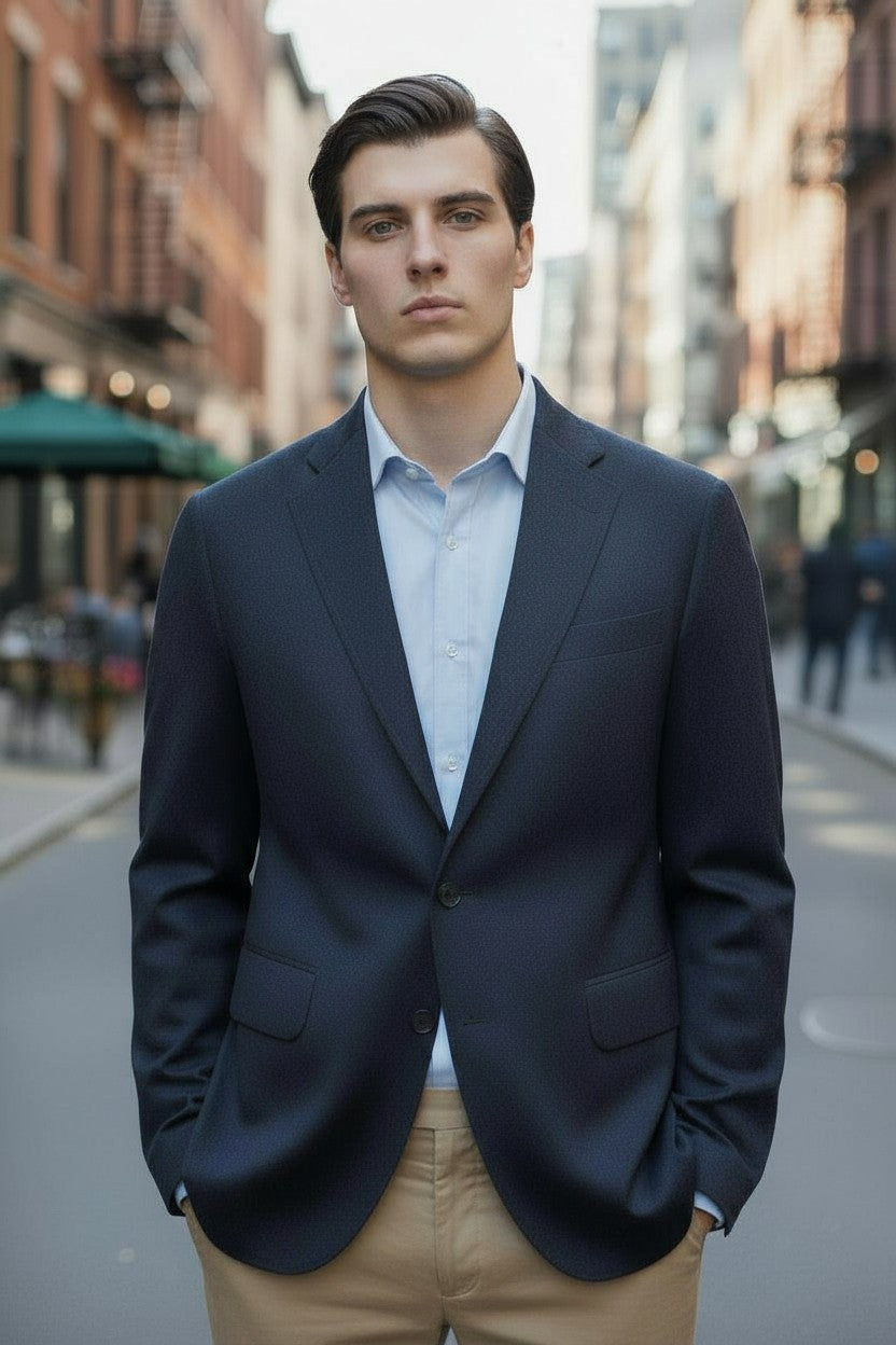 PORTO LORO PIANA CASHMERE SPORT COAT - NAVY