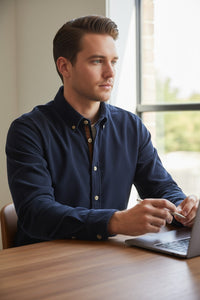 GMF 965 MEN'S SPORT SHIRT - NAVY CORDUROY