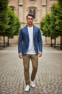 TRAMAROSSA MEN'S WATER WASHED SPORT COAT - BLUE