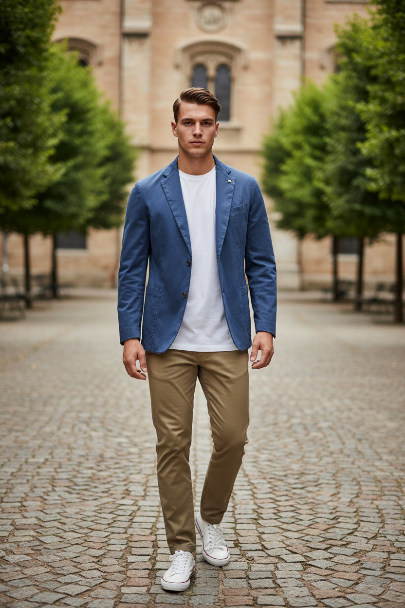 TRAMAROSSA MEN'S WATER WASHED SPORT COAT - BLUE