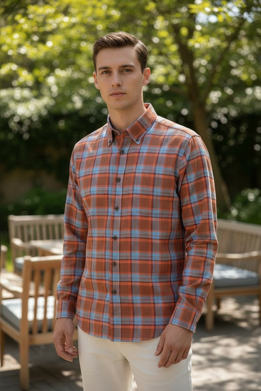 CALDER CARMEL MEN'S SHIRT - EMBER TWILL PLAID