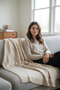 MAURIZIO BALDASSARI - BRUSHED CASHMERE SQUARE SCARF - SHITAKE