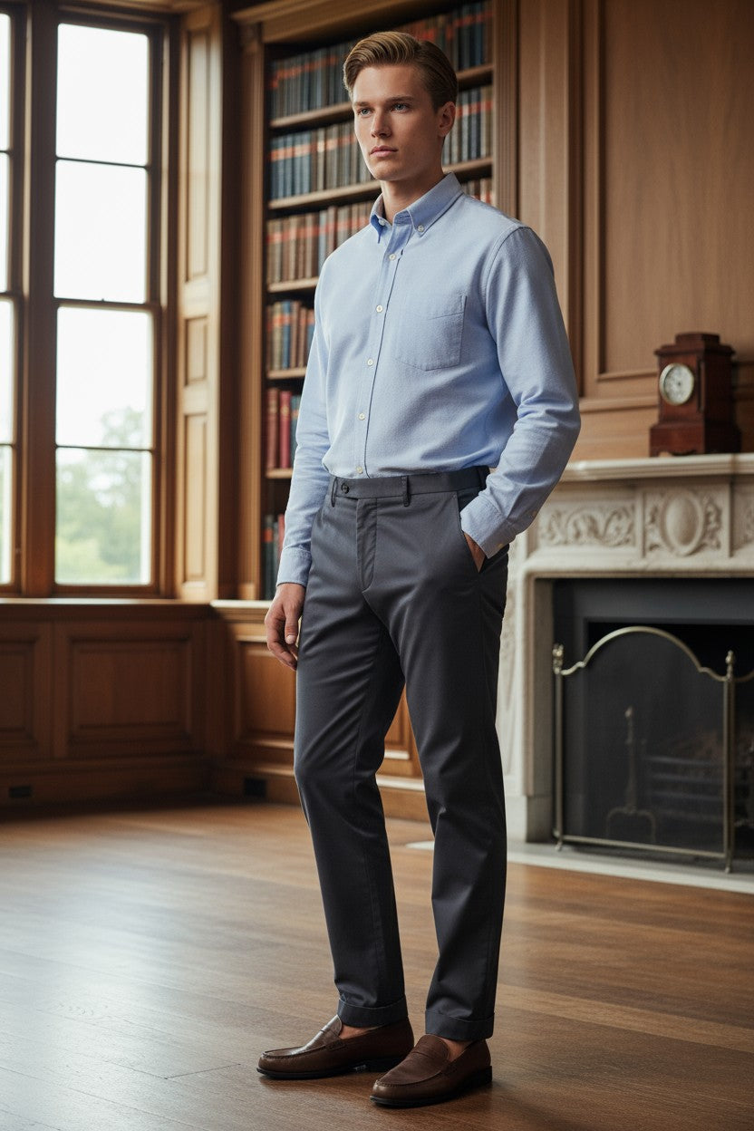 PT TORINO SUPERFINE TWILL WOOL BUSINESS TROUSER - NAVY