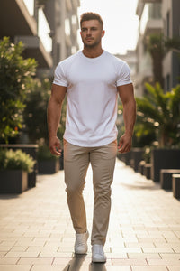 GEORG ROTH MEN'S PIMA T-SHIRT - SHORT-SLEEVE - WHITE