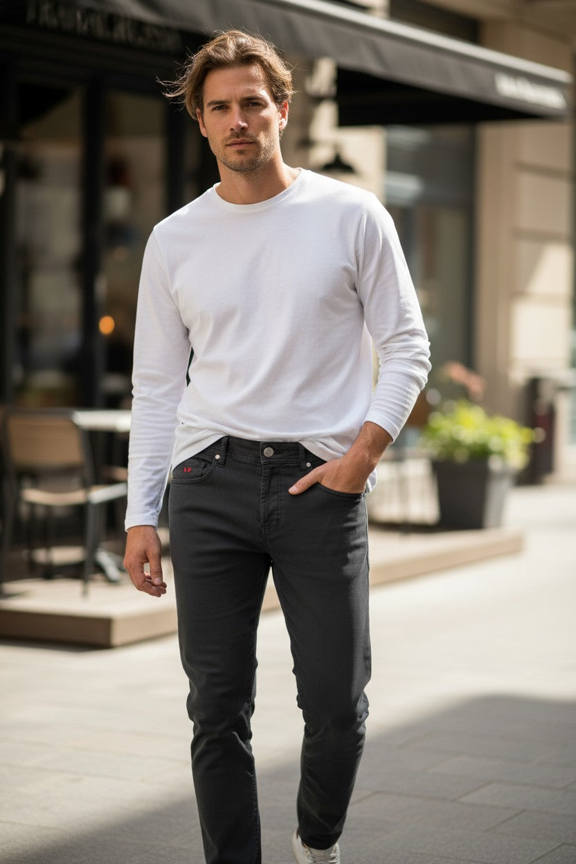 TRAMAROSSA MEN'S STRETCH JEANS - CARBON