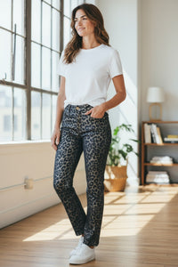 MAC WOMEN'S RICH SLIM JEAN - METALLIC LEOPARD