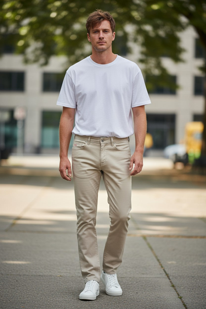 TRAMAROSSA MEN'S STRETCH JEANS - BEIGE