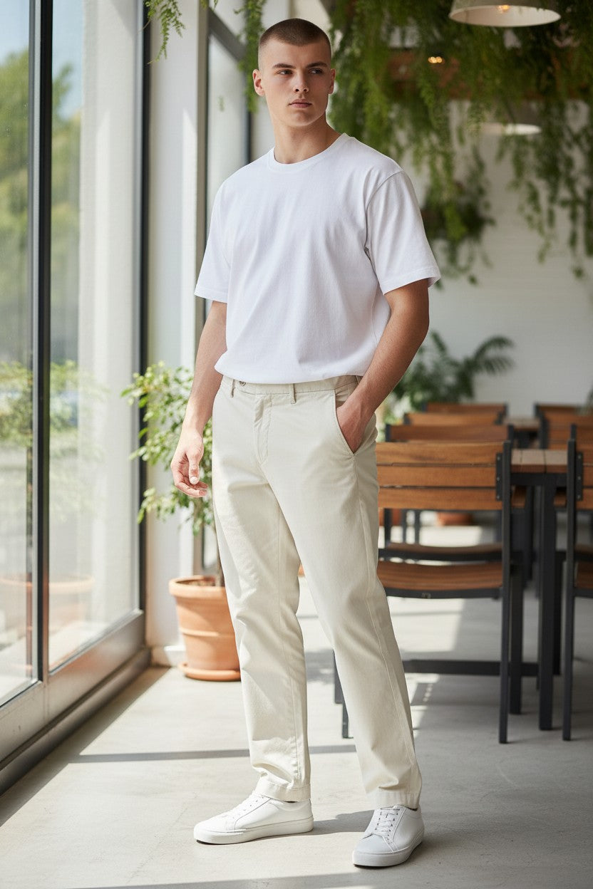 L.B.M. 1911 MEN'S FLAT FRONT TROUSER - STONE