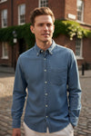 GIANGI NAPOLI MEN'S DENIM SHIRT - BLUE STONE WASH