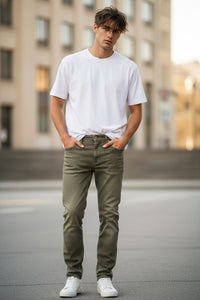 MAC MEN'S ARNE PIPE DENIMFLEXX PANT - LEAF GREEN