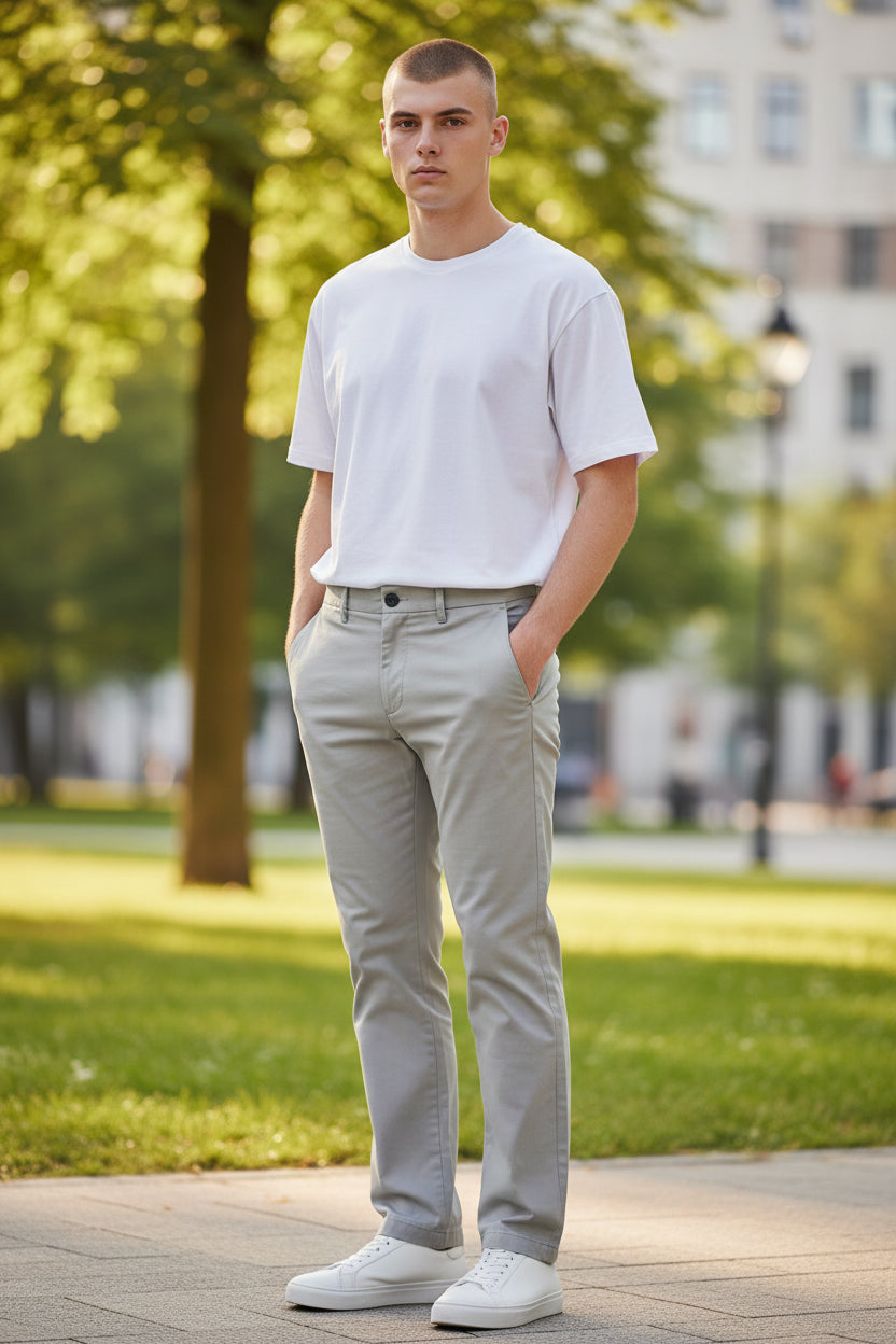 ELEVENTY MEN'S CHINO TROUSER - SLATE