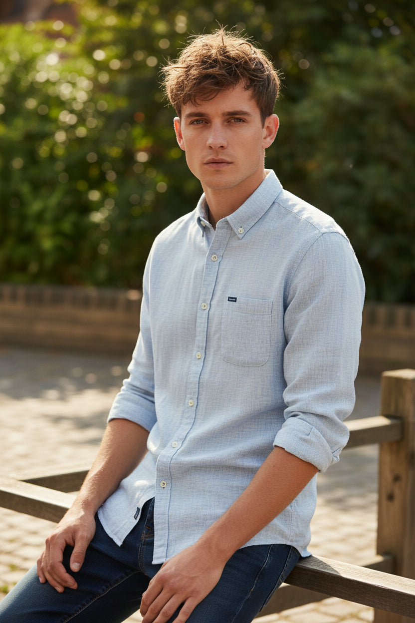 BARBOUR LINTON TAILORED SHIRT - SLATE