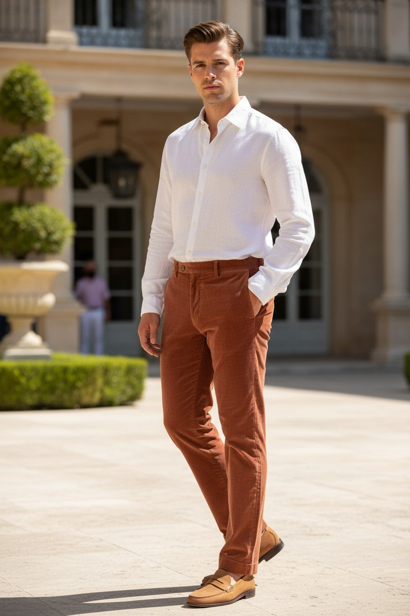 PT TORINO MEN'S SOFTOUCH CORDUROY - MATTONE