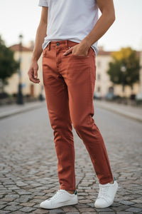 TRAMAROSSA MEN'S STRETCH JEANS - REDWOOD