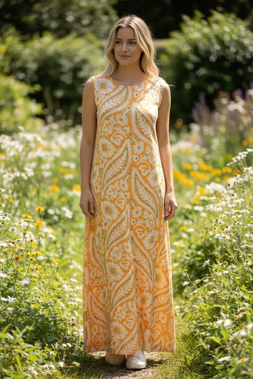 IN BED WITH YOU DRESS - ORANGE FLORAL