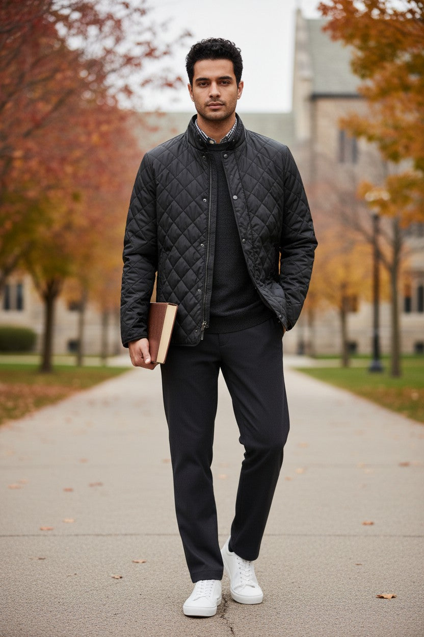 PETER MILLAR SUFFOLK QUILTED COAT - BLACK