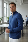 ALAN PAINE CAIRNS 1/4 ZIP SWEATER - INDIGO