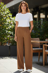 PUROTATTO PULL ON WIDE LEG PANT - CARMEL