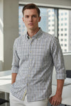 GMF 965 MEN'S SPORT SHIRT - GREY/NAVY CHECK