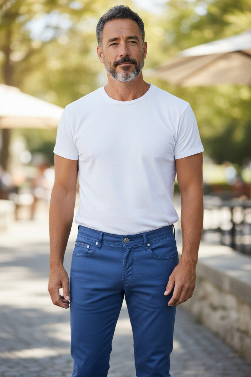 TRAMAROSSA MEN'S STRETCH JEANS - SEAL BLUE