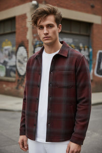 MAURIZIO BALDASSARI - SOLFERINO OVERSHIRT JACKET - RED WINE