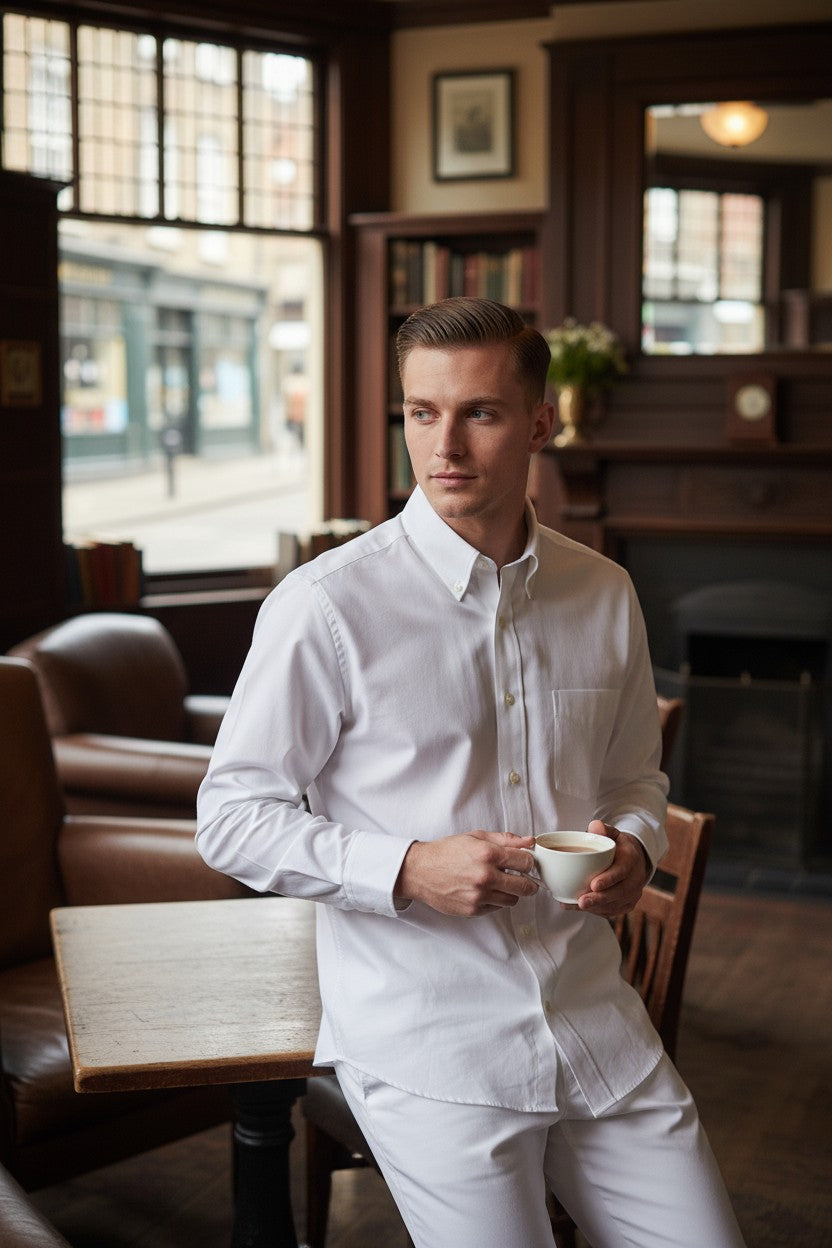 ALAN PAINE CLASSIC FIT SHIRT - WHITE OXFORD