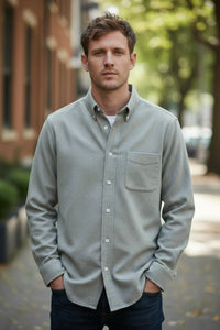 HARTFORD MEN'S CASUAL FLANNEL SHIRT - SAGE