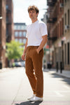 MASON'S COTTON STRETCH CORDUROY TROUSER - BROWN