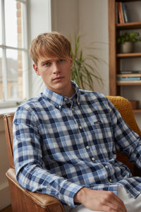 BARBOUR HARWOOD GINGHAM TAILORED SHIRT - BLUE
