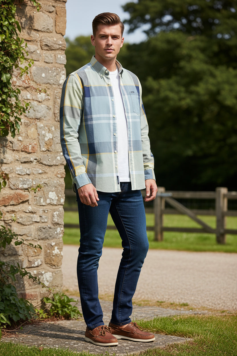 BARBOUR HARRIS TAILORED SHIRT - HIGHLAND LAKE TARTAN