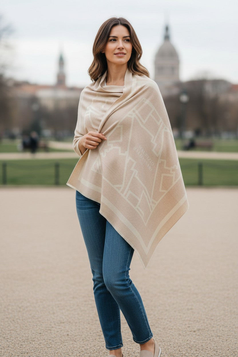 MAURIZIO BALDASSARI - BRUSHED CASHMERE SQUARE SCARF - SHITAKE